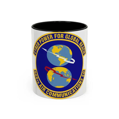 608th Air Communications Squadron (U.S. Air Force) Accent Coffee Mug 11oz Black - Go Mug Yourself