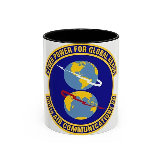 608th Air Communications Squadron (U.S. Air Force) Accent Coffee Mug 11oz Black - Go Mug Yourself