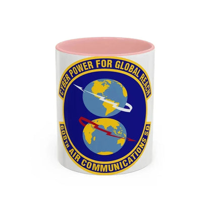 608th Air Communications Squadron (U.S. Air Force) Accent Coffee Mug 11oz Pink - Go Mug Yourself