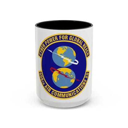 608th Air Communications Squadron (U.S. Air Force) Accent Coffee Mug 15oz Black - Go Mug Yourself