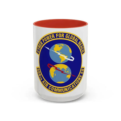 608th Air Communications Squadron (U.S. Air Force) Accent Coffee Mug 15oz Red - Go Mug Yourself