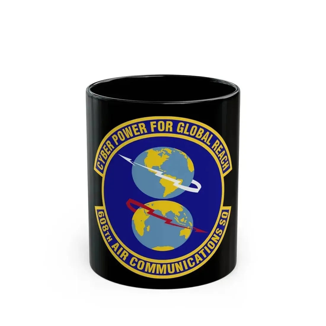 608th Air Communications Squadron (U.S. Air Force) Black Coffee Mug 11oz - Go Mug Yourself