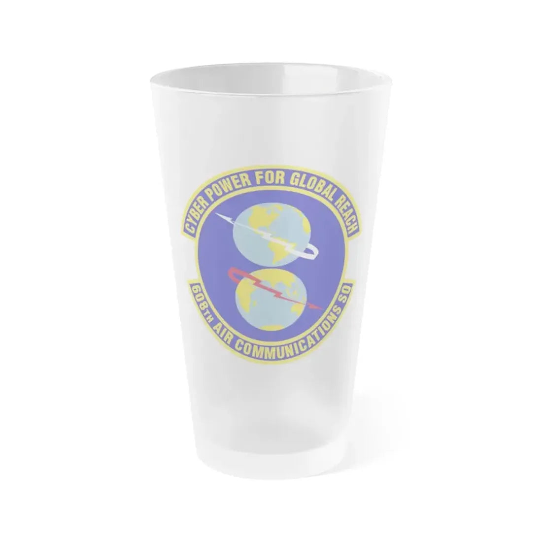 608th Air Communications Squadron (U.S. Air Force) Frosted Pint Glass 16oz Default Title - Go Mug Yourself