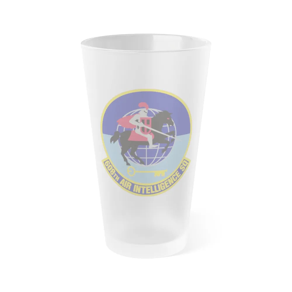 608th Air Intelligence Squadron (U.S. Air Force) Frosted Pint Glass 16oz-Go Mug Yourself