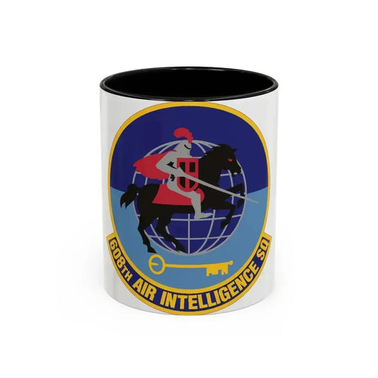 608th Air Intelligence Squadron (U.S. Air Force) Accent Coffee Mug 11oz Black - Go Mug Yourself