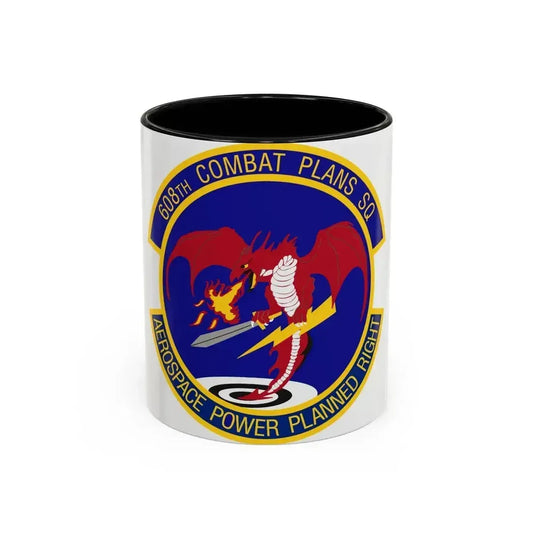 608th Combat Plans Squadron (U.S. Air Force) Accent Coffee Mug 11oz Black - Go Mug Yourself