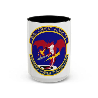608th Combat Plans Squadron (U.S. Air Force) Accent Coffee Mug 15oz Black - Go Mug Yourself