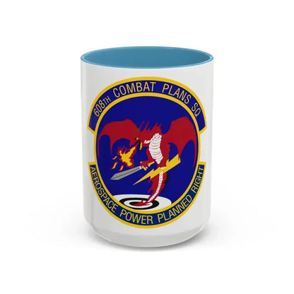 608th Combat Plans Squadron (U.S. Air Force) Accent Coffee Mug 15oz Light Blue - Go Mug Yourself