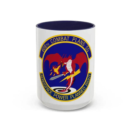608th Combat Plans Squadron (U.S. Air Force) Accent Coffee Mug 15oz Navy - Go Mug Yourself
