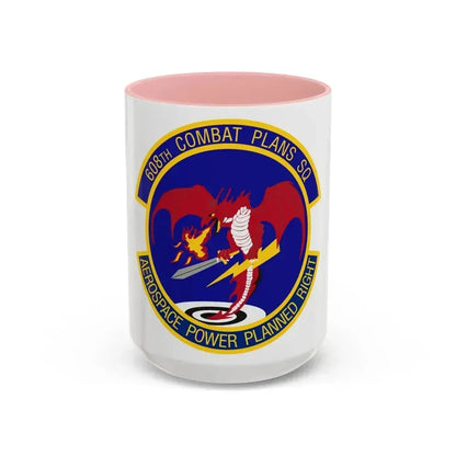 608th Combat Plans Squadron (U.S. Air Force) Accent Coffee Mug 15oz Pink - Go Mug Yourself