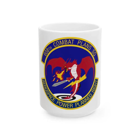 608th Combat Plans Squadron (U.S. Air Force) White Coffee Mug 15oz - Go Mug Yourself