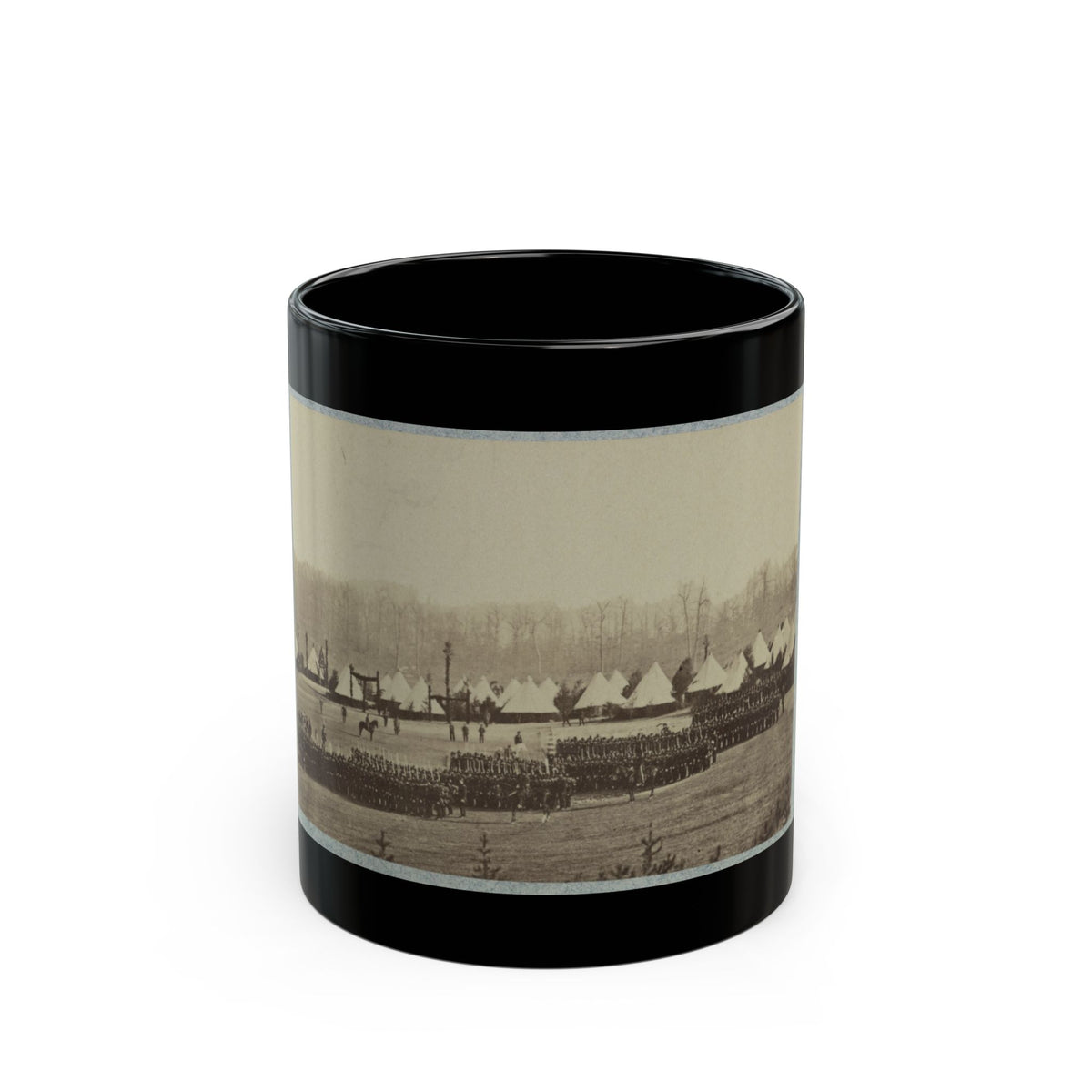 View Of Troops In Formation With Camp In Background (U.S. Civil War) Black Coffee Mug