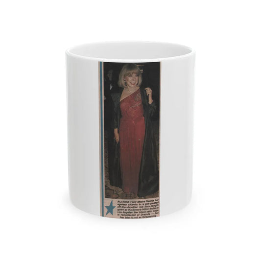 Terry Moore #568 - 2.5x6.5 Magazine Page Photo Clipping Circa 1980's (Vintage Female Icon) White Coffee Mug-11oz-Go Mug Yourself