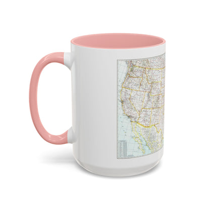 USA - The United States (1940) (Map) Accent Coffee Mug