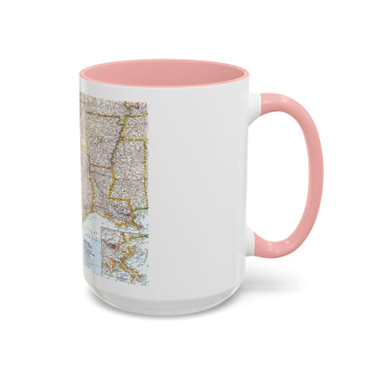 USA - South Central (1961) (Map) Accent Coffee Mug