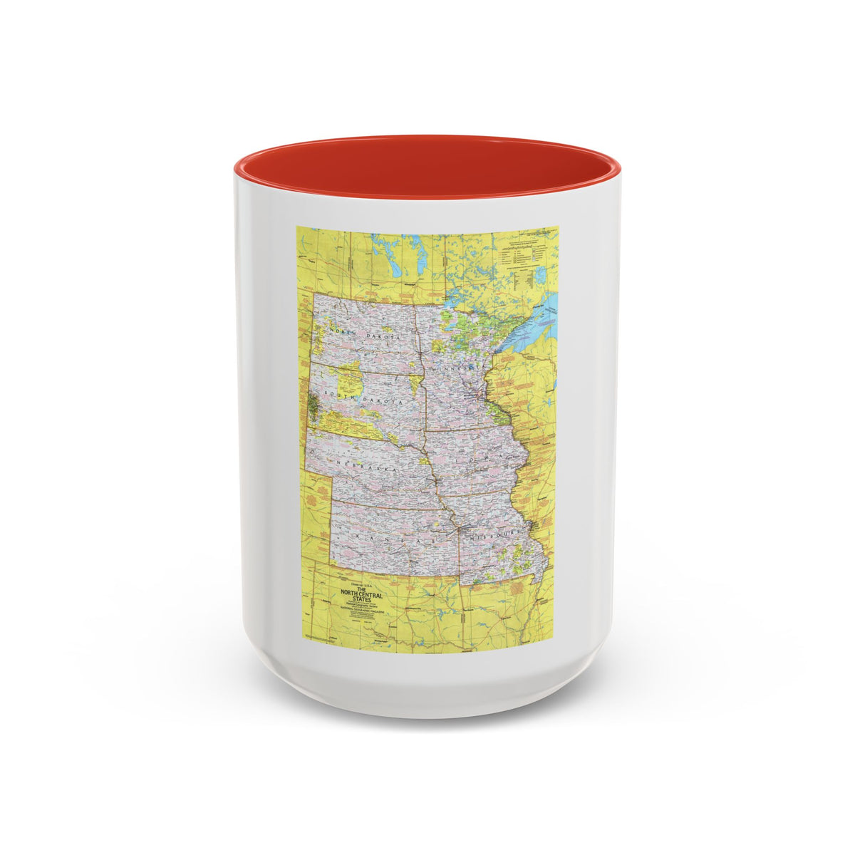 USA - North Central States 1 (1974) (Map) Accent Coffee Mug