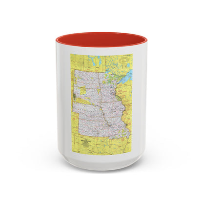 USA - North Central States 1 (1974) (Map) Accent Coffee Mug
