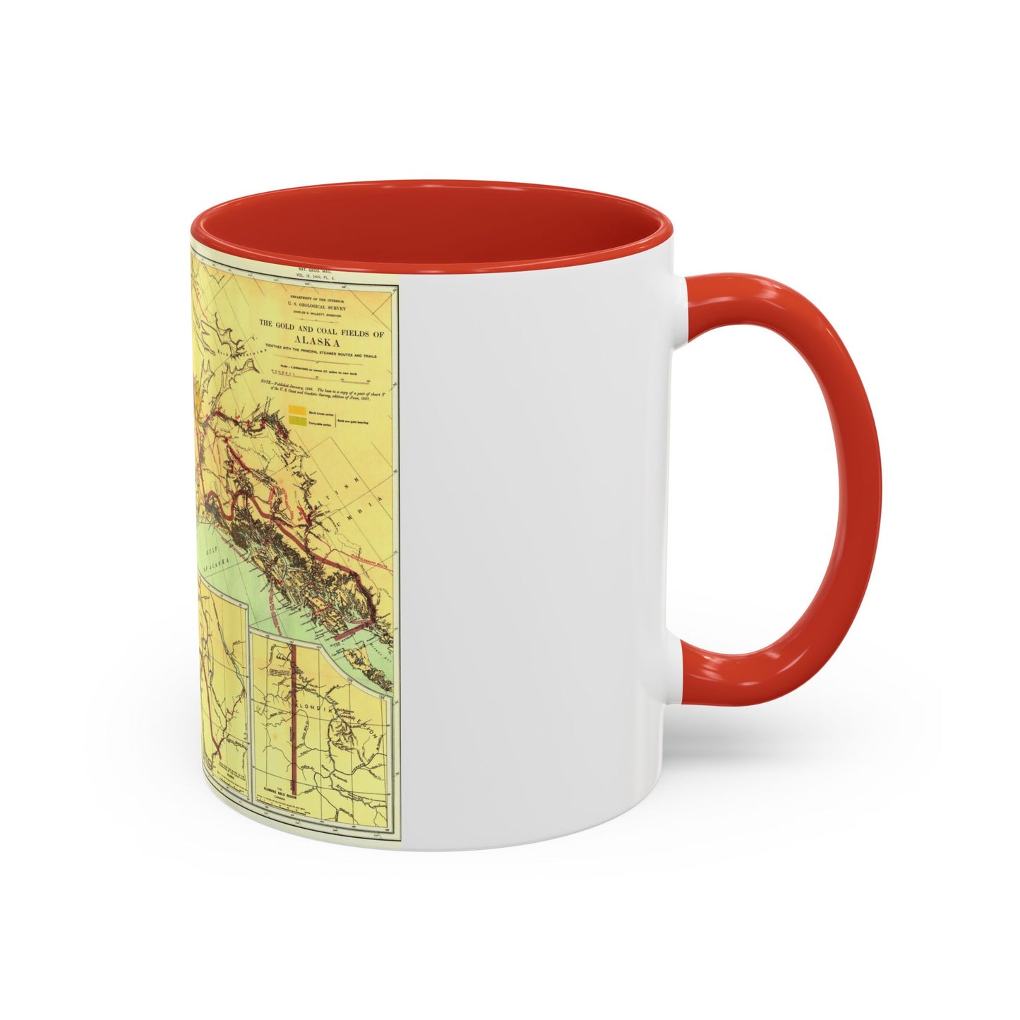 Alaska - The Gold & Coal Fields (1898) (Map) Accent Coffee Mug