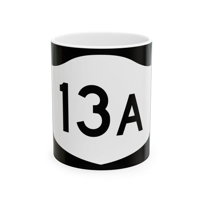 NY-13A (New York) (Road Sign) White Coffee Mug