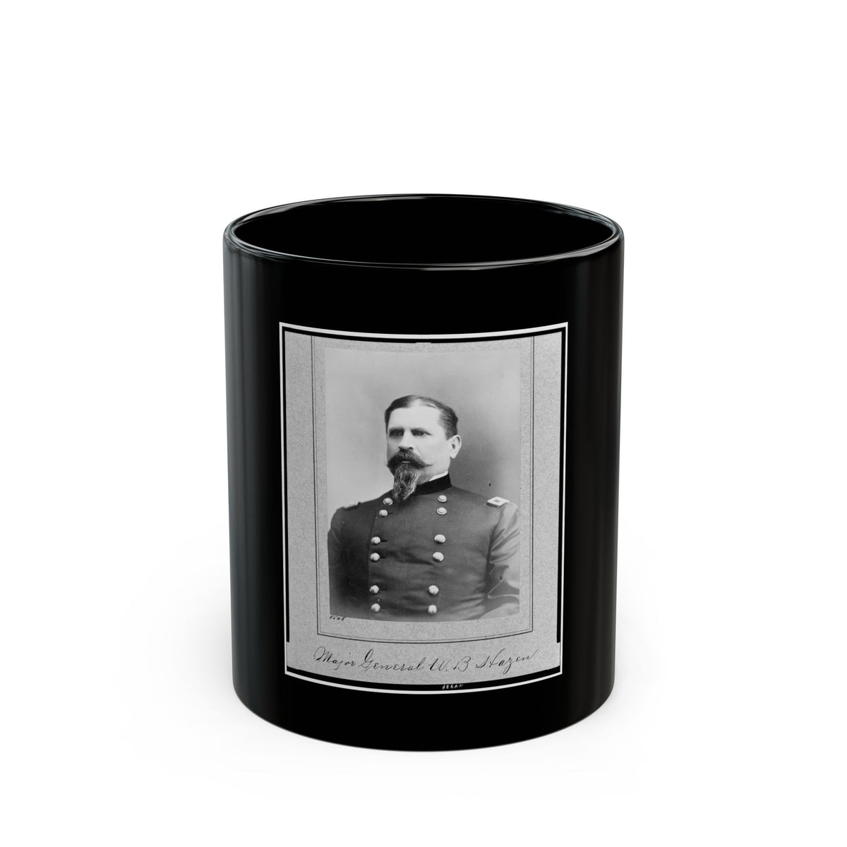 Major General W.B. Hazen, Half-Length Portrait, Facing Left (U.S. Civil War) Black Coffee Mug