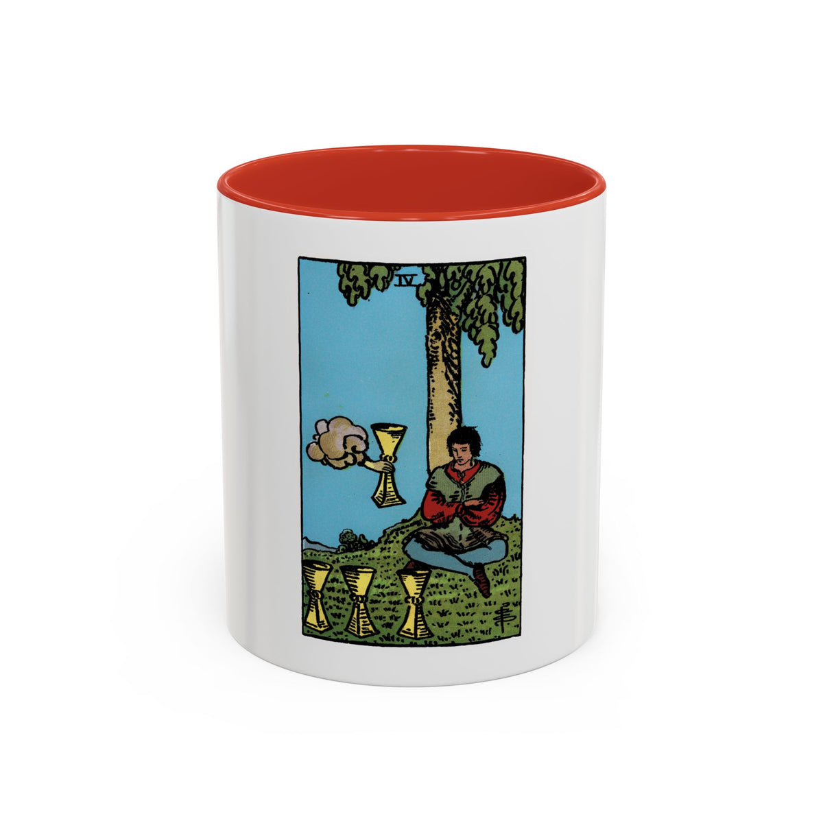 The 4 of Cups (Tarot Card) Accent Coffee Mug