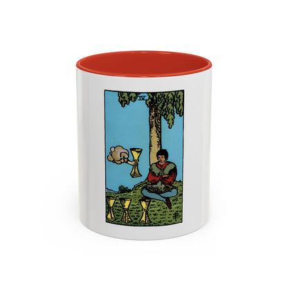 The 4 of Cups (Tarot Card) Accent Coffee Mug