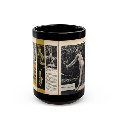 Dawn Richard #46 - [Pages 34 & 35] Including Pages 1 & 2 of 4 with, 4 B&W Photos & Article from SEE FOR MEN Mag. Nov. '57 (Vintage Female Icon) Black Coffee Mug-15oz-Go Mug Yourself