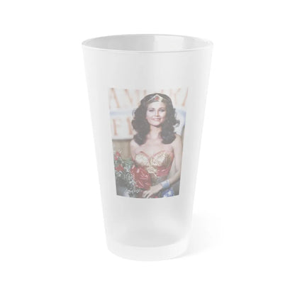 Lynda Carter #269 (Vintage Female Icon) Frosted Pint 16oz-16oz-Frosted-Go Mug Yourself