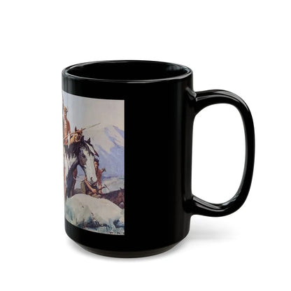 Crow Chief and Warriors, The Saturday Evening Post, November 30, 1929 - Black Coffee Mug-Go Mug Yourself