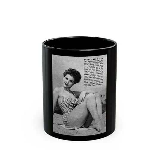 Debra Paget #441 - B&W Mag. Scan (Vintage Female Icon) Black Coffee Mug-11oz-Go Mug Yourself