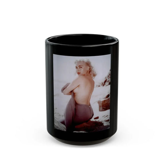 Jeanne Carmen #88 (Vintage Female Icon) Black Coffee Mug-15oz-Go Mug Yourself