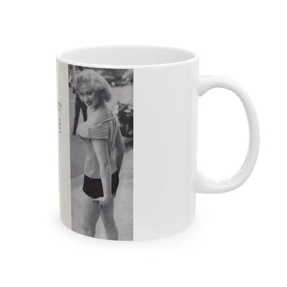 Norma Sykes #146 - 66 PHOTOGRAPHS OF Sabrina U.K. Pocket Mag. Pages 22 & 23 (Vintage Female Icon) White Coffee Mug-Go Mug Yourself