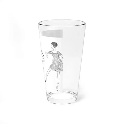 60s Chicks (Center drawing by K. Place, 1963) (Magazine Illustration) Pint Glass 16oz - Go Mug Yourself