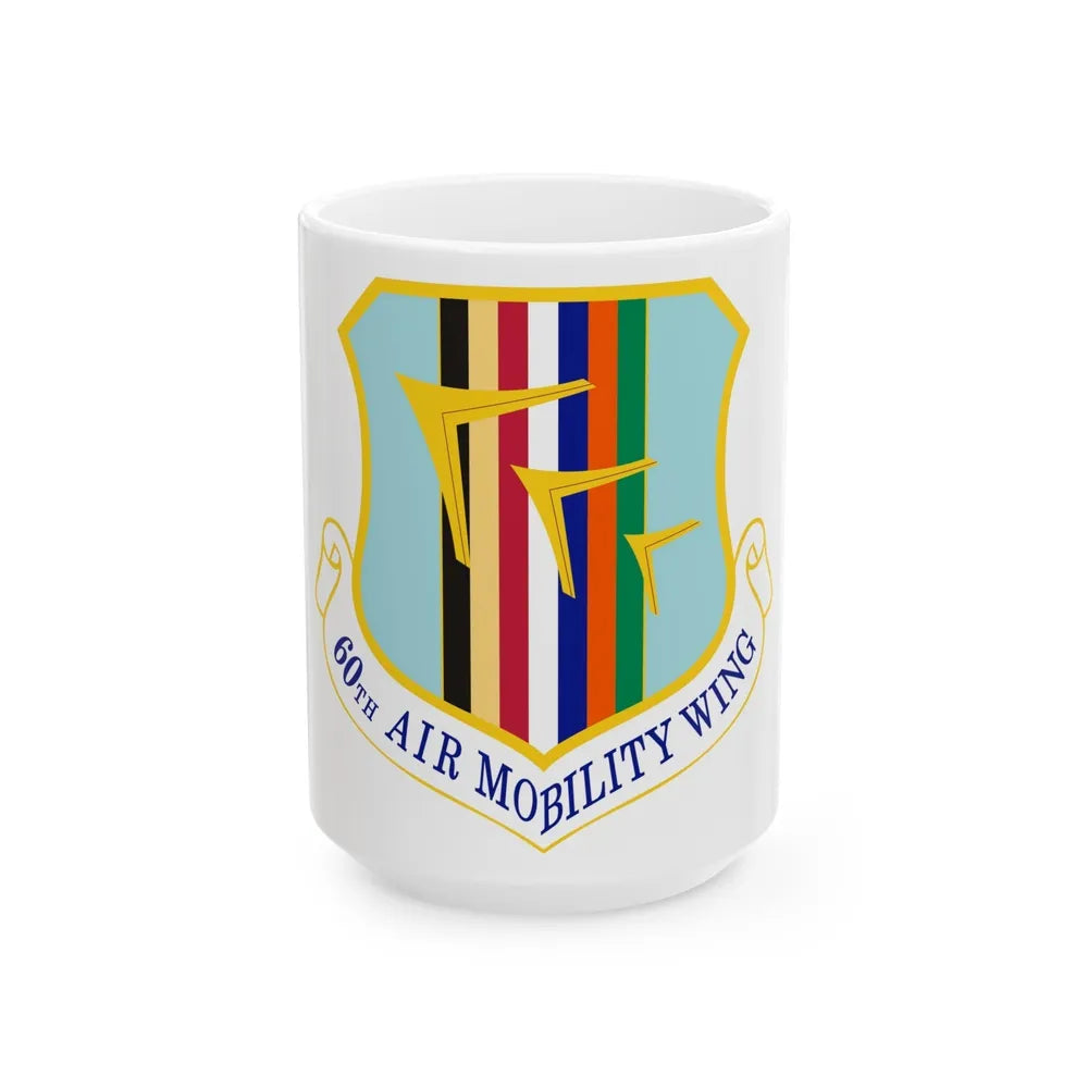 60th Air Mobility Wing (U.S. Air Force) White Coffee Mug-15oz-Go Mug Yourself