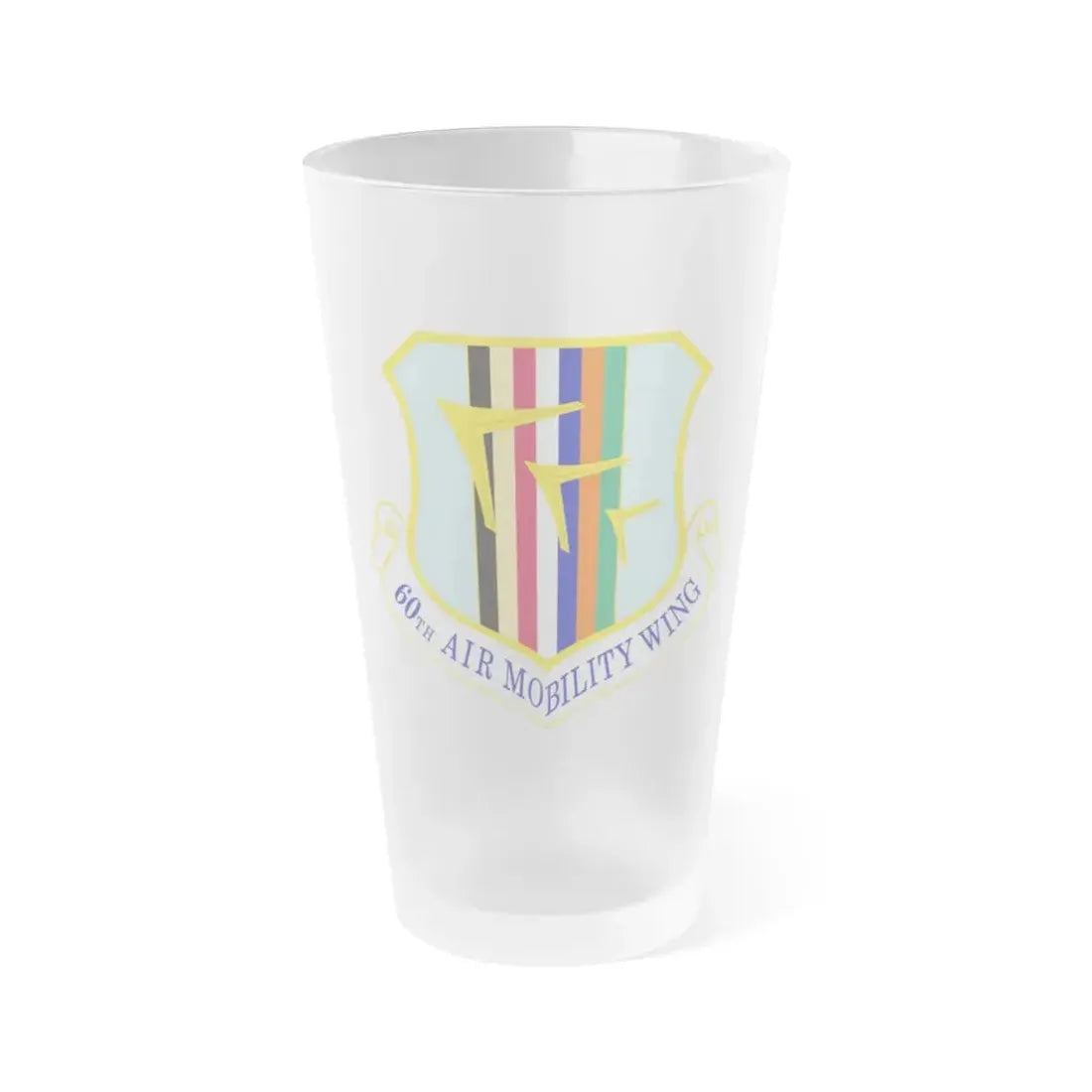 60th Air Mobility Wing (U.S. Air Force) Frosted Pint Glass 16oz Default Title - Go Mug Yourself