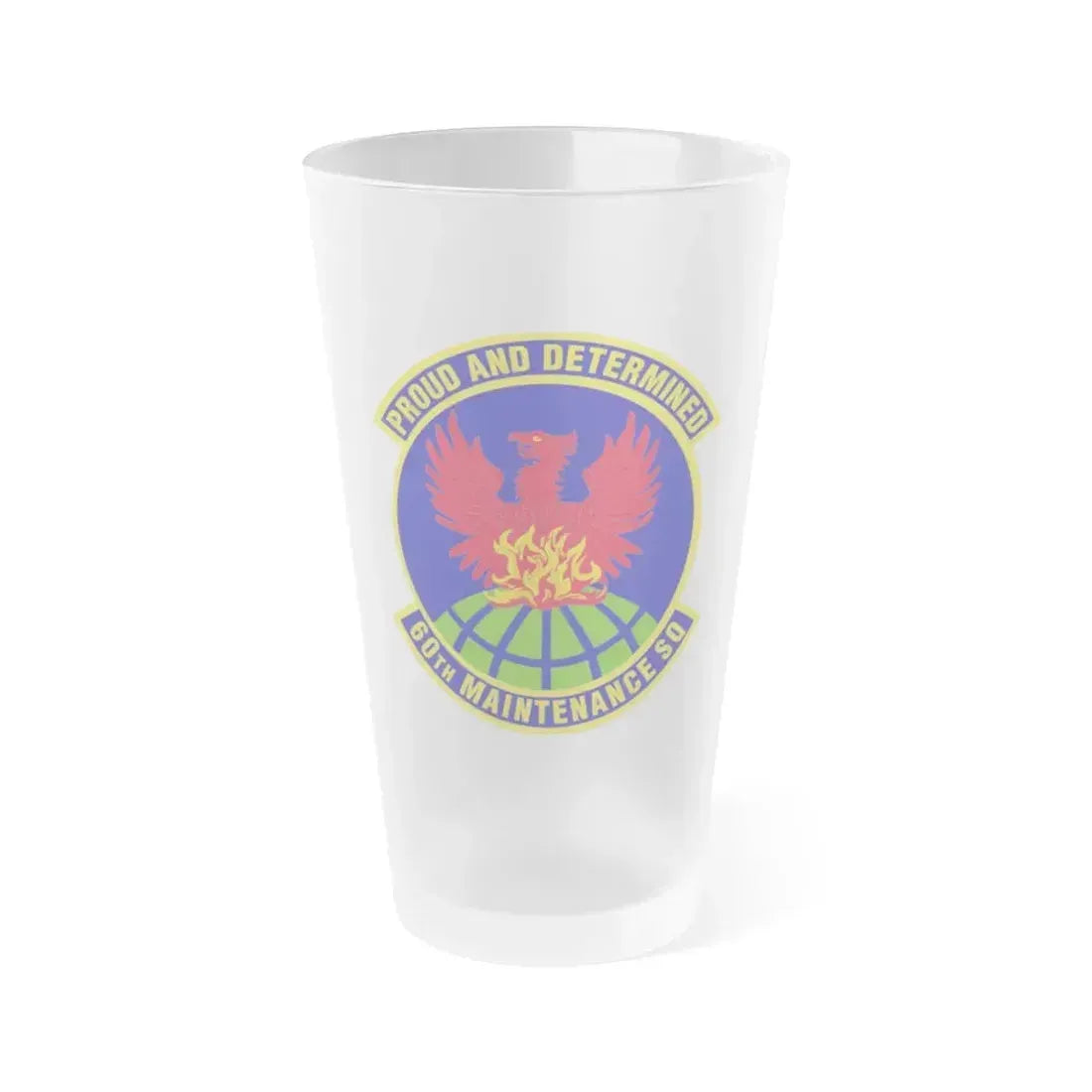 60th Maintenance Squadron (U.S. Air Force) Frosted Pint Glass 16oz 16oz Frosted - Go Mug Yourself