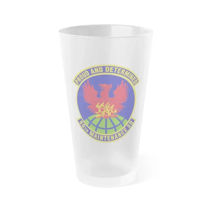 60th Maintenance Squadron (U.S. Air Force) Frosted Pint Glass 16oz 16oz Frosted - Go Mug Yourself