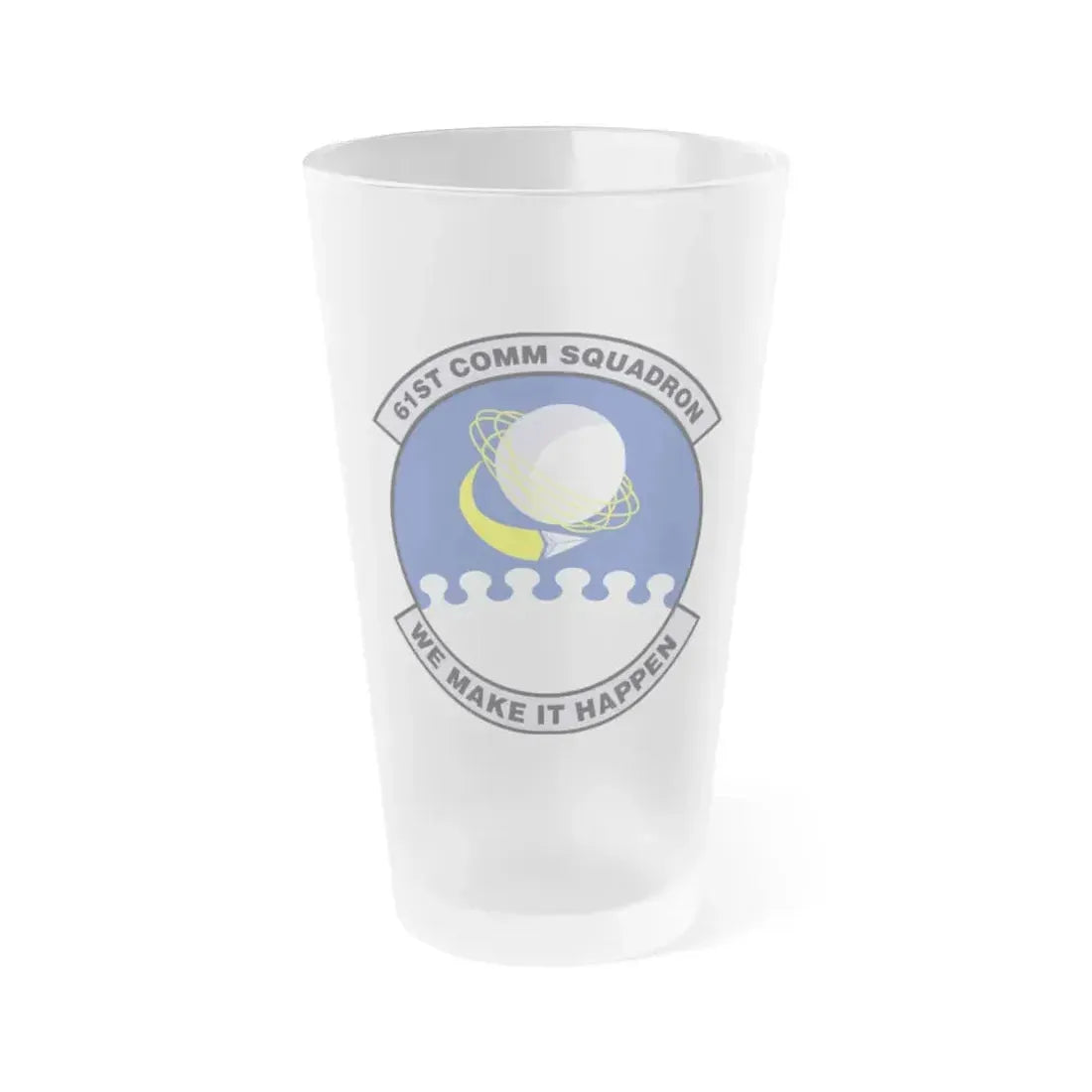 61 Communications Squadron AFSPC (U.S. Air Force) Frosted Pint Glass 16oz 16oz Frosted - Go Mug Yourself