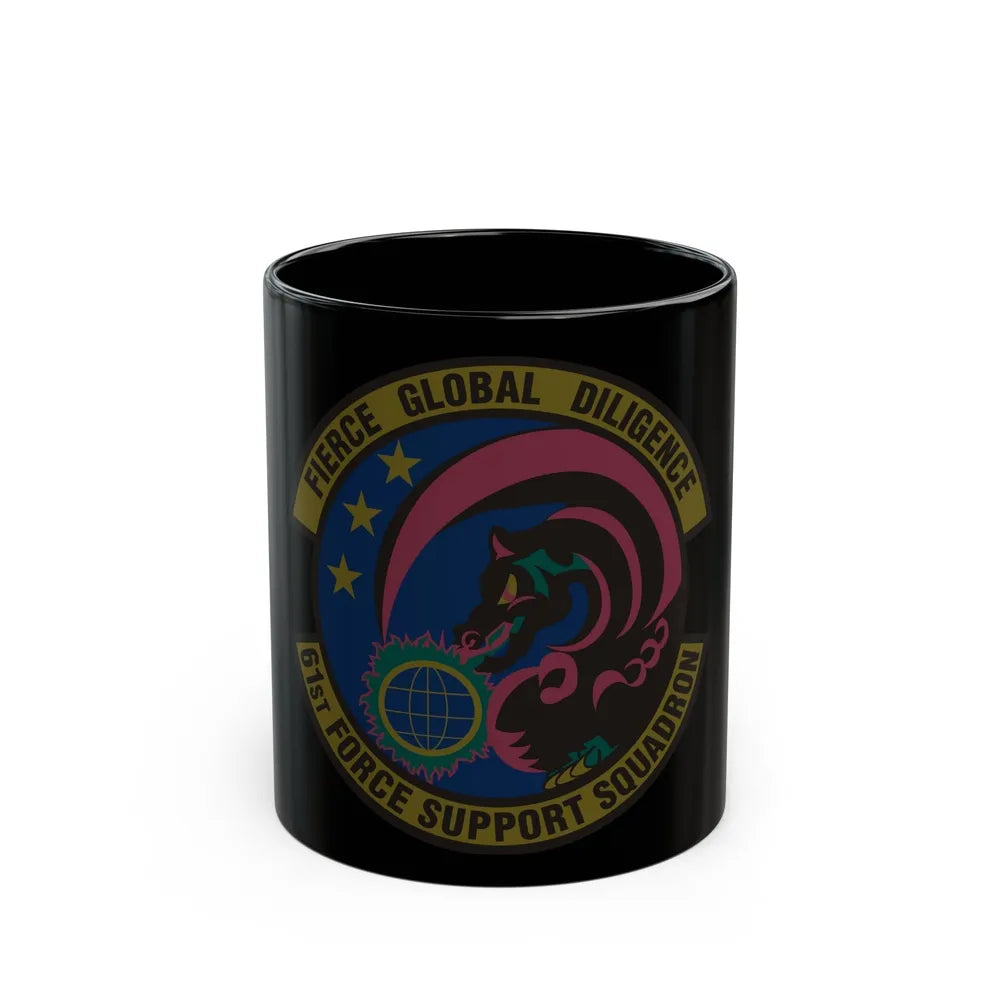 61 Force Support Squadron AFSPC (U.S. Air Force) Black Coffee Mug-11oz-Go Mug Yourself