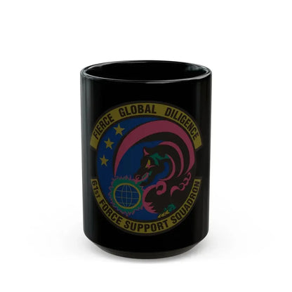 61 Force Support Squadron AFSPC (U.S. Air Force) Black Coffee Mug 15oz - Go Mug Yourself