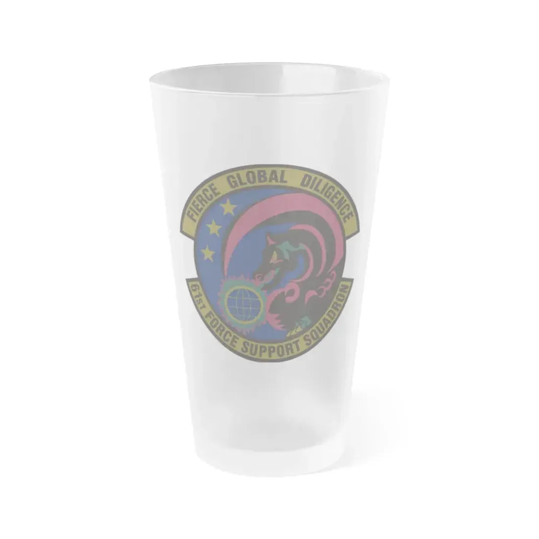 61 Force Support Squadron AFSPC (U.S. Air Force) Frosted Pint Glass 16oz Default Title - Go Mug Yourself