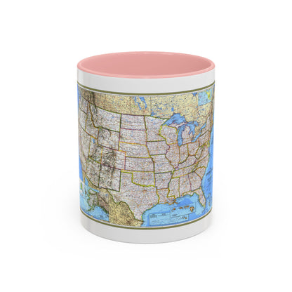 USA - The United States (1993) (Map) Accent Coffee Mug
