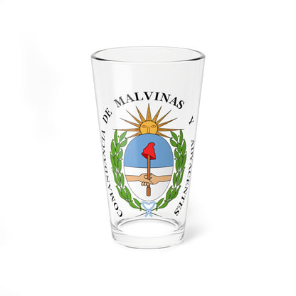 Escudo de la Comandancia de las Islas Malvinas y Adyacentes en el Cabo de Hornos (Argentina) (Coat of Arms) Pint Glass 16oz