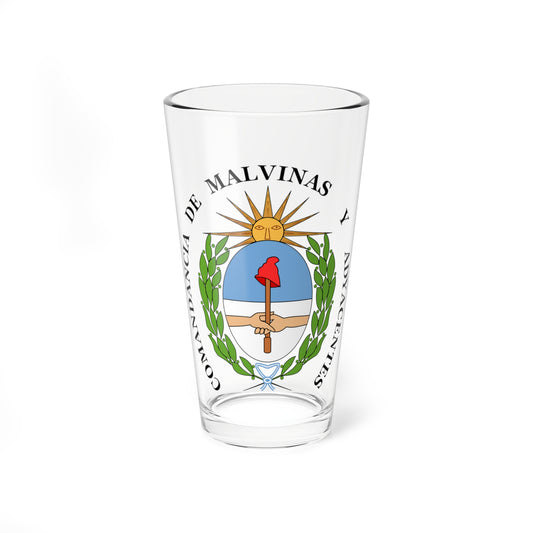 Escudo de la Comandancia de las Islas Malvinas y Adyacentes en el Cabo de Hornos (Argentina) (Coat of Arms) Pint Glass 16oz