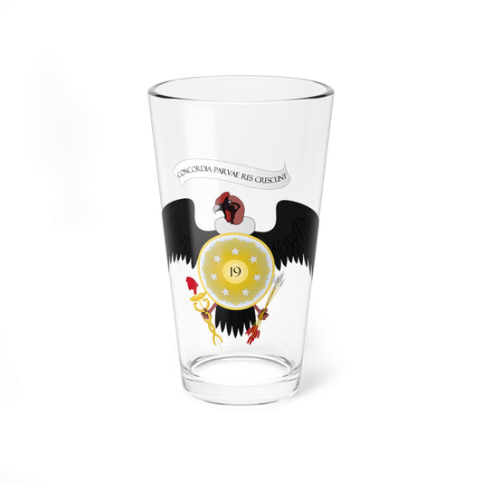 Segundo escudo de armas de la Primera República de Venezuela (Venezuela) (Coat of Arms) Pint Glass 16oz