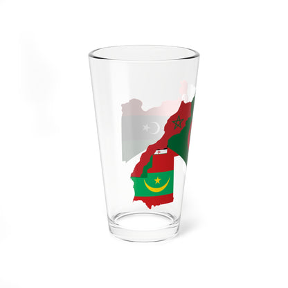 Flag map of Maghreb (Algeria) Pint Glass 16oz