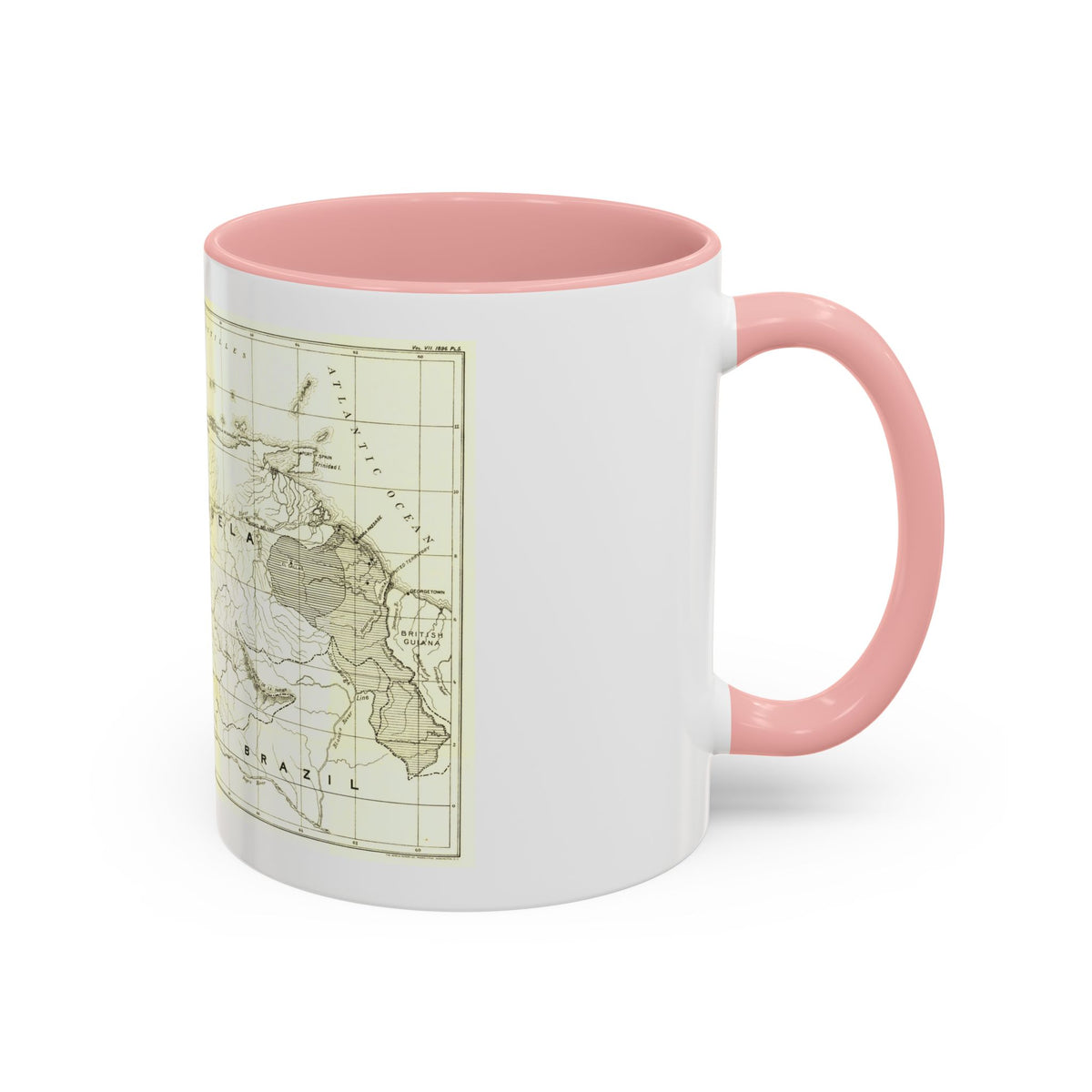 South America - Orinoco River (1896 (Map) Accent Coffee Mug