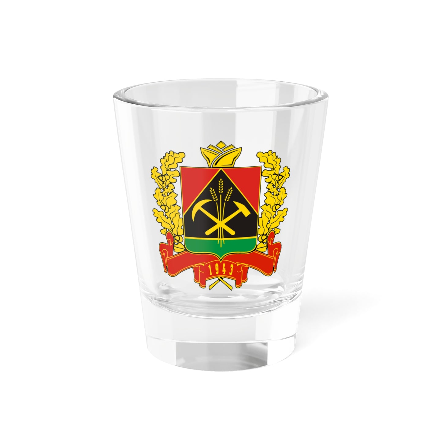 Coat of arms of Kemerovo Oblast 2002 (Russia) (Coat of Arms) Shot Glass 1.5oz