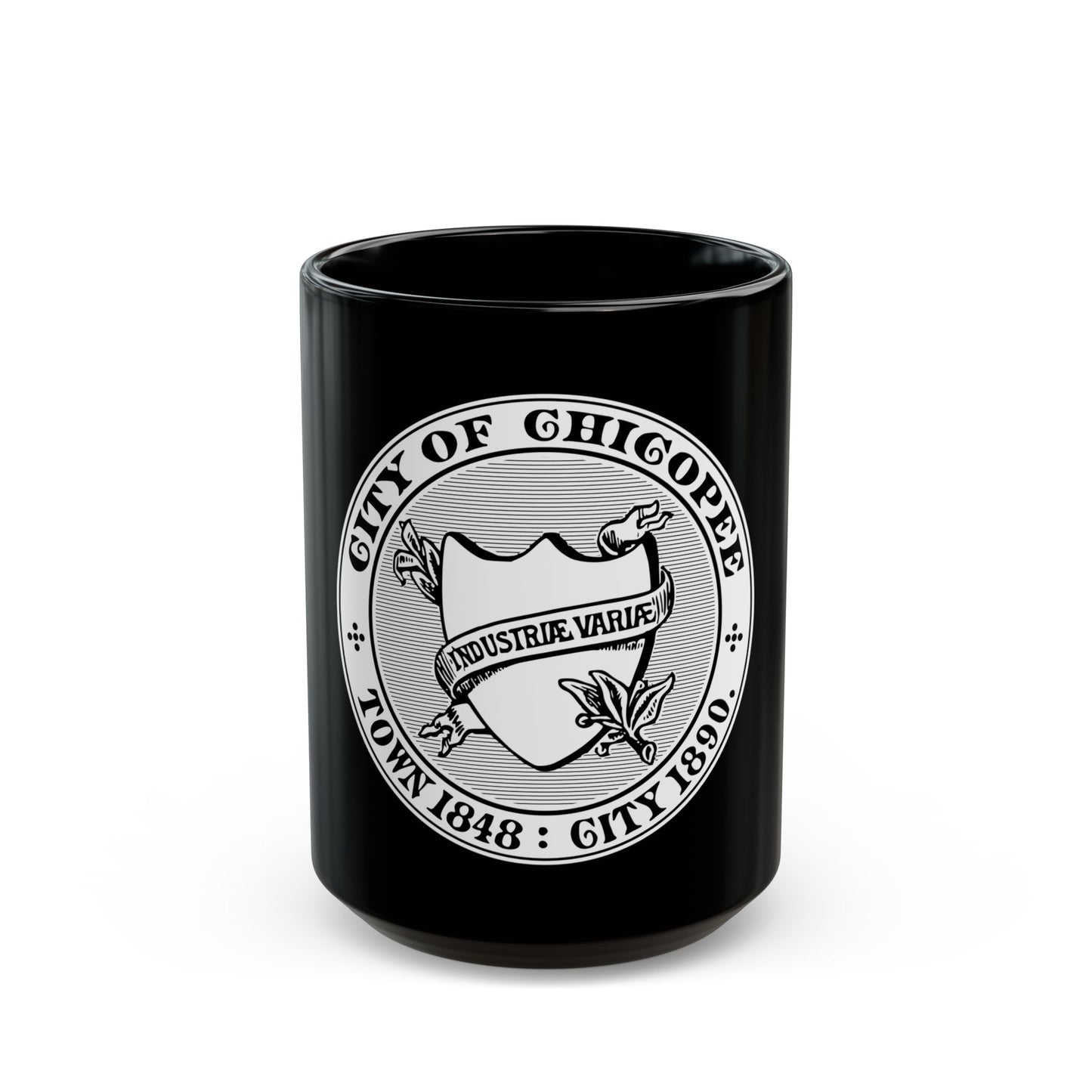 Seal of Chicopee Massachusetts - Black Coffee Mug