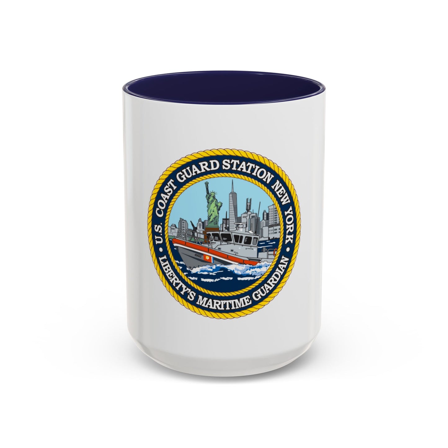 USCG Station New York (U.S. Coast Guard) Accent Coffee Mug
